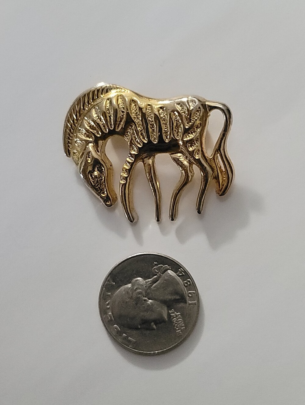 Vintage Gold Zebra Brooch Pin - Estate - Picture 5 of 5